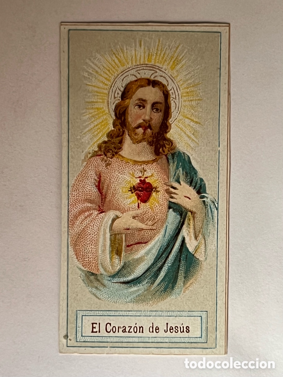 Postales: CROMOLITOGRAFIA. Estampa Sagrado Coraz&oacute;n de Jesus (h.1900?)