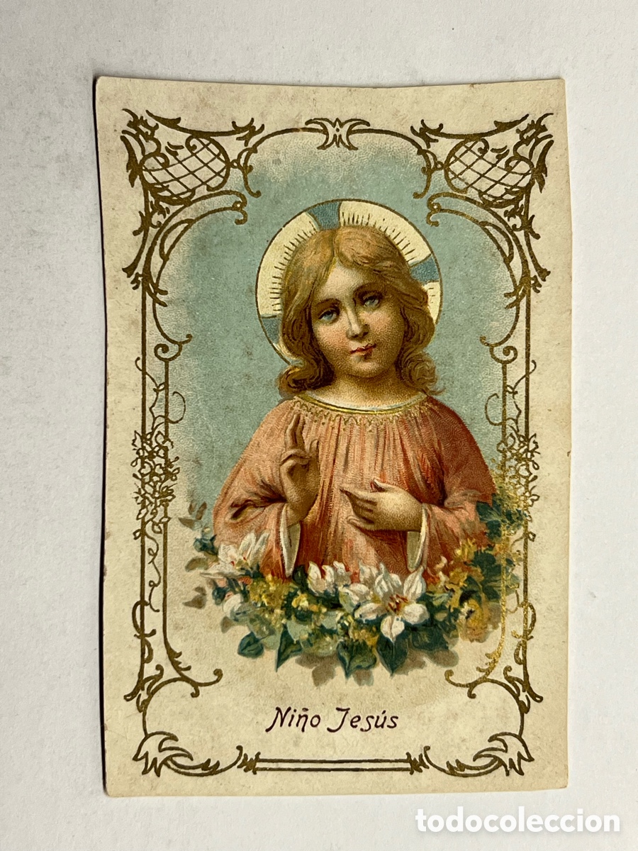 Postales: NI&Ntilde;O JESUS. Estampa Cromolitografia.. (fin siglo XIX)