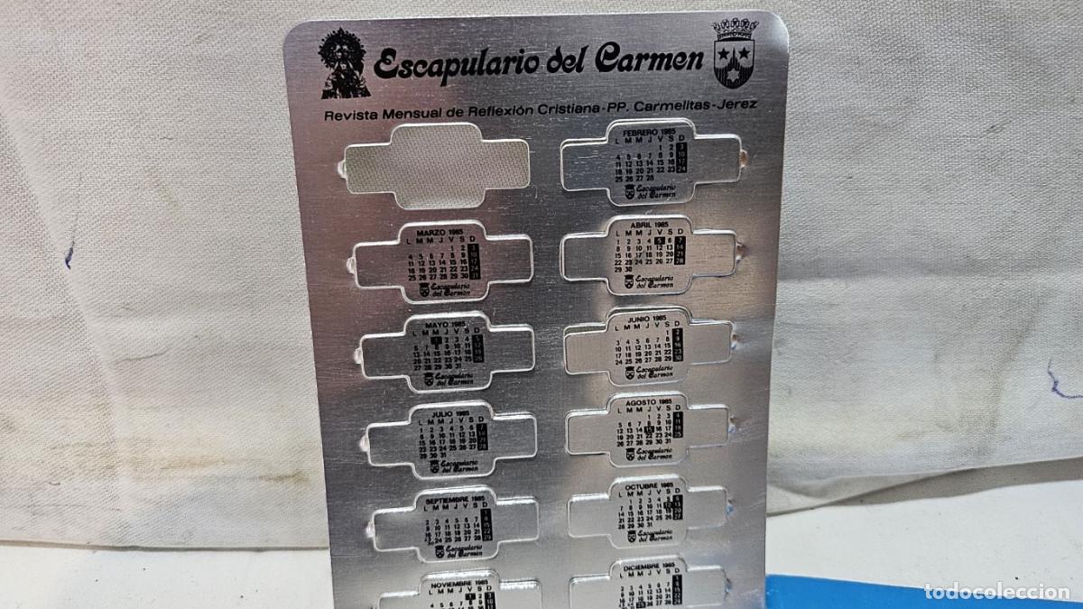 Postales: escapularios de aluminio en calendario - Foto 2