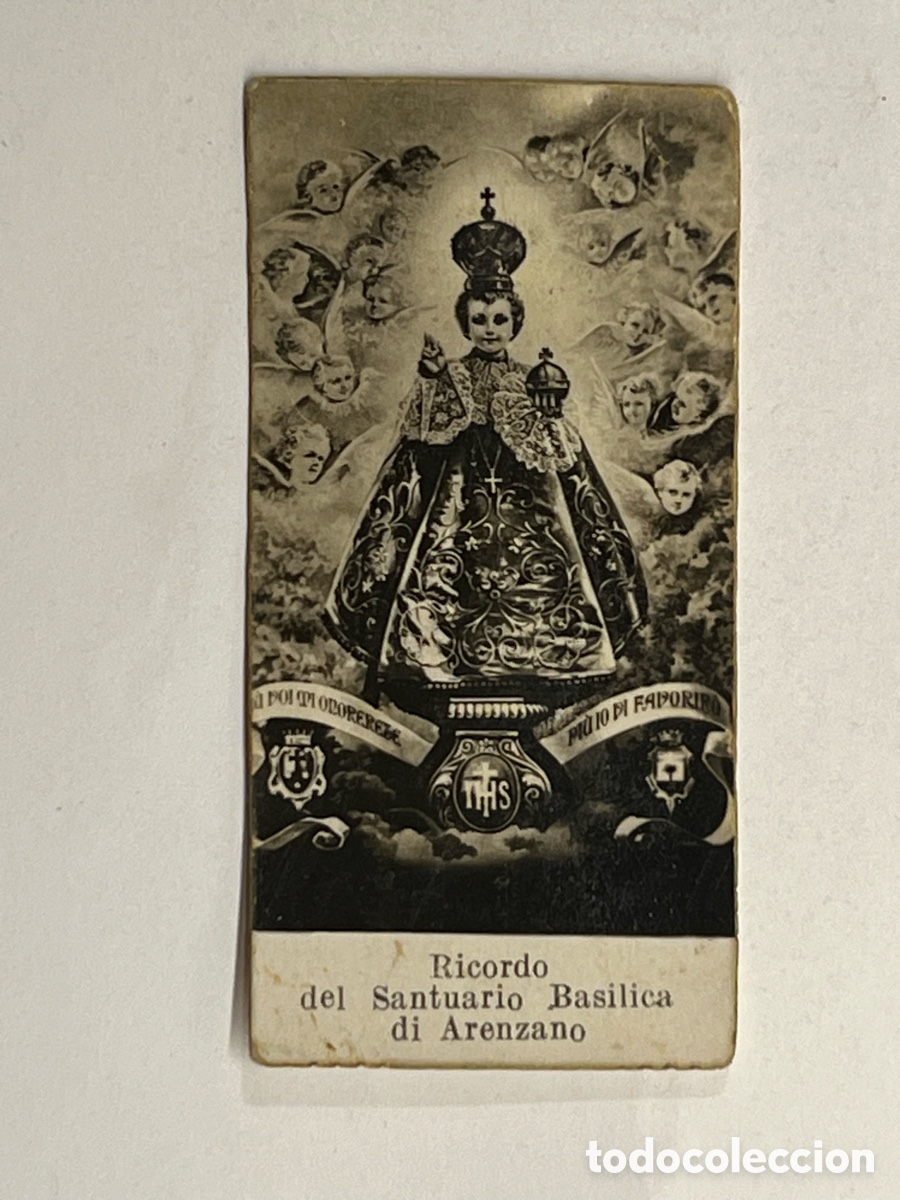 Postales: NI&Ntilde;O JESUS DE PRAGA. Estampa. Ricordo del Santuario Basilica di Arenzano (h.1930?)