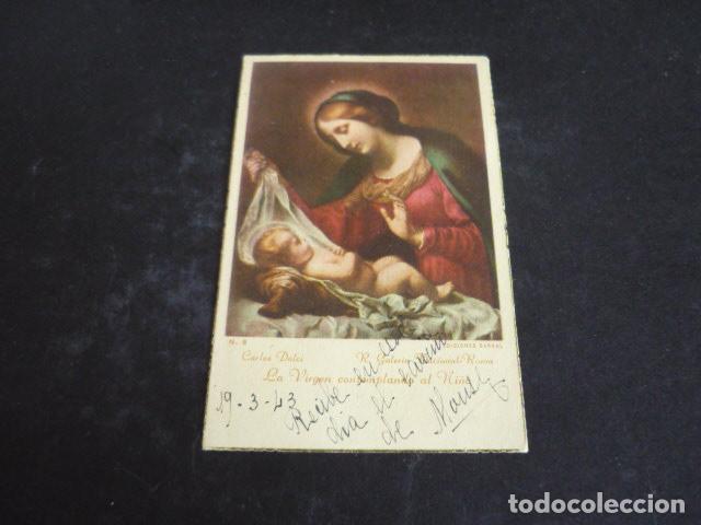 Cartoline: LA VIRGEN CONTEMPLANDO AL NI&Ntilde;O ANTIGUA ESTAMPA