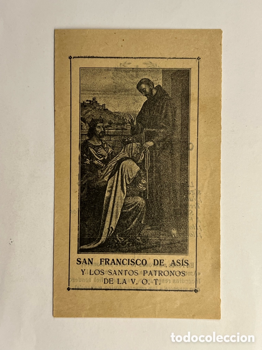 Postales: HIMNO A SAN FRANCISCO.. Diptico SAN FRANCISCO DE AS&Iacute;S Y LOS SANTOS PATRONOS DE LA V. O. T.