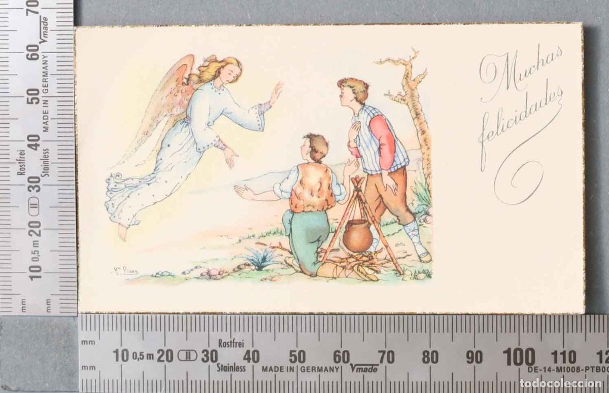 Postales: ESTAMPA. AVISO ANGEL A LOS PASTORES JESUS HA NACIDO