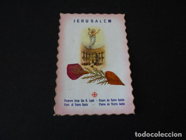 Postkarten: JESUS RECUCITADO Y FLORES TIERRA SANTA ANTIGUA ESTAMPA