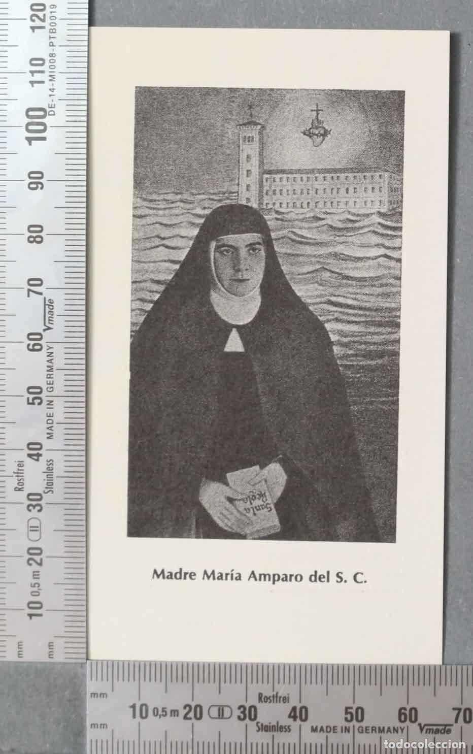 Postais: ESTAMPA. Madre Mar&iacute;a Amparo del S. C.NOVEGA SAGRADO CORAZON. LICENCIA MONASTERIO CANTALAPIEDRA