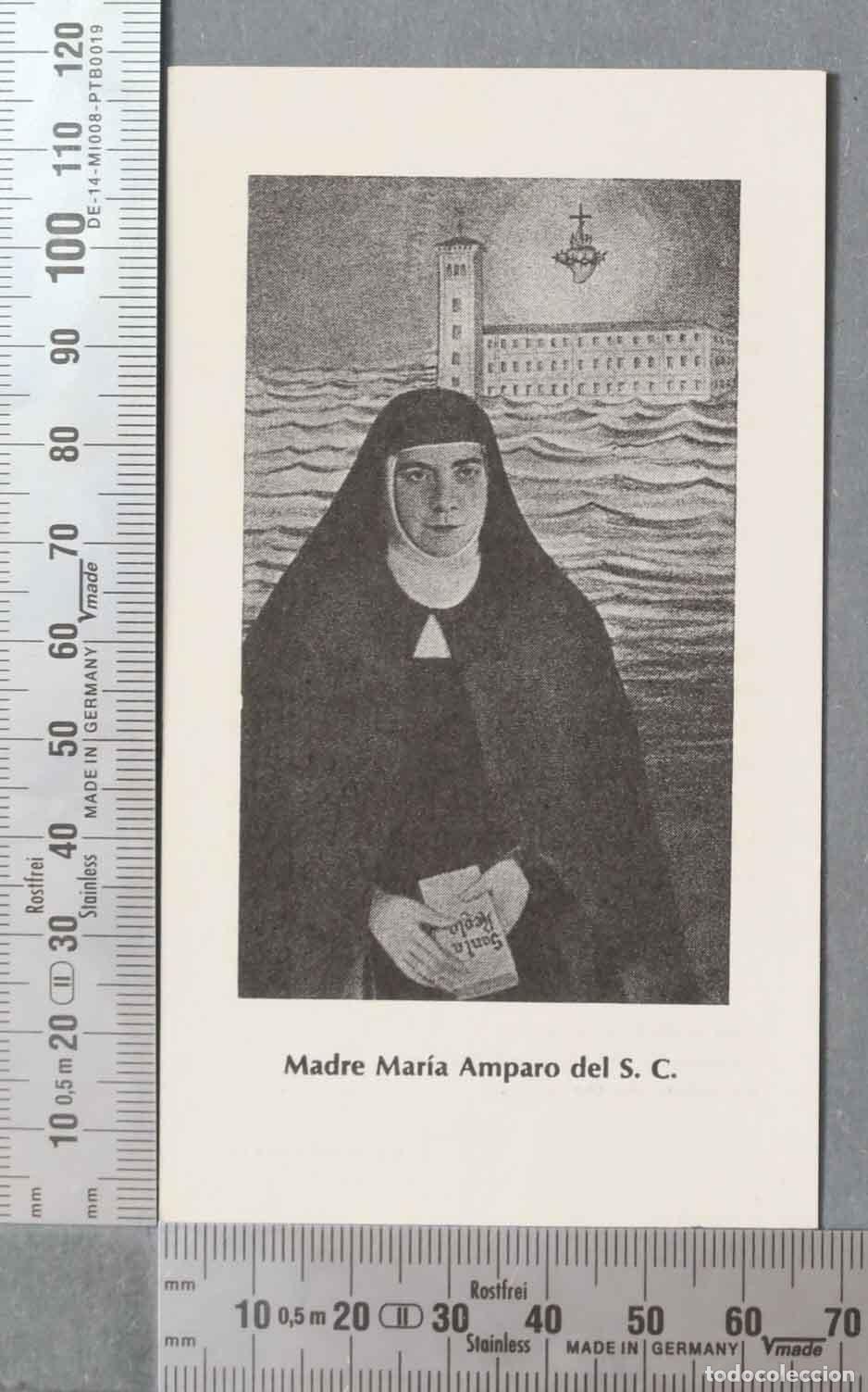 Postales: ESTAMPA. Madre Mar&iacute;a Amparo del S. C.NOVEGA SAGRADO CORAZON. LICENCIA MONASTERIO CANTALAPIEDRA