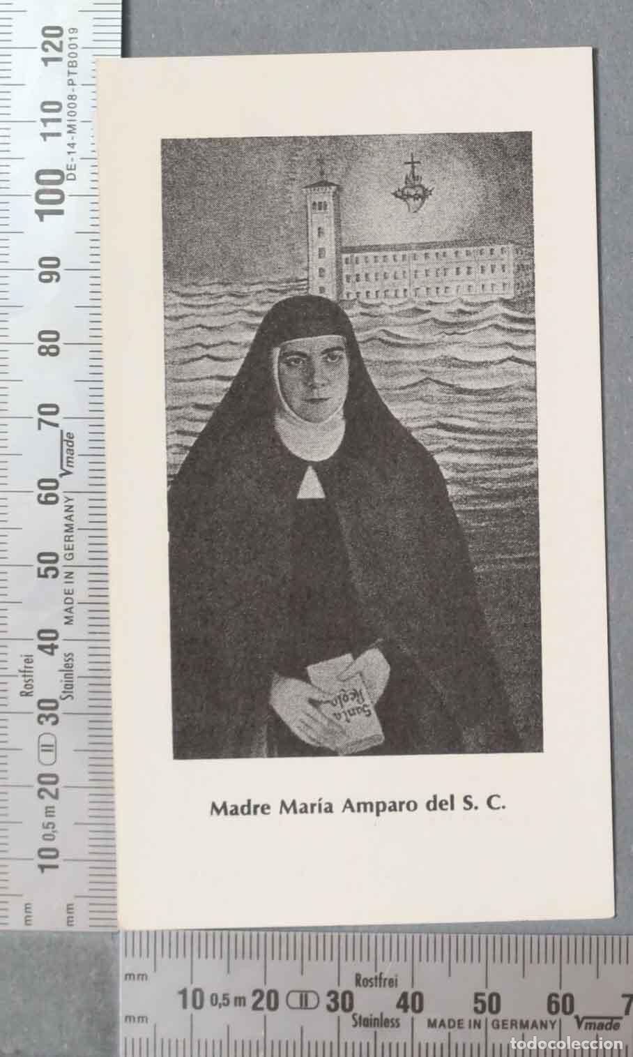 Postales: ESTAMPA. Madre Mar&iacute;a Amparo del S. C.NOVEGA SAGRADO CORAZON. LICENCIA MONASTERIO CANTALAPIEDRA