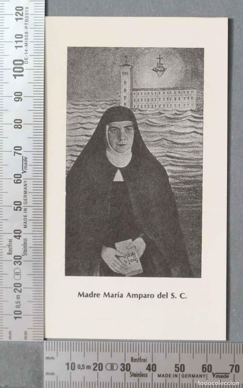 Postales: ESTAMPA. Madre Mar&iacute;a Amparo del S. C.NOVEGA SAGRADO CORAZON. LICENCIA MONASTERIO CANTALAPIEDRA