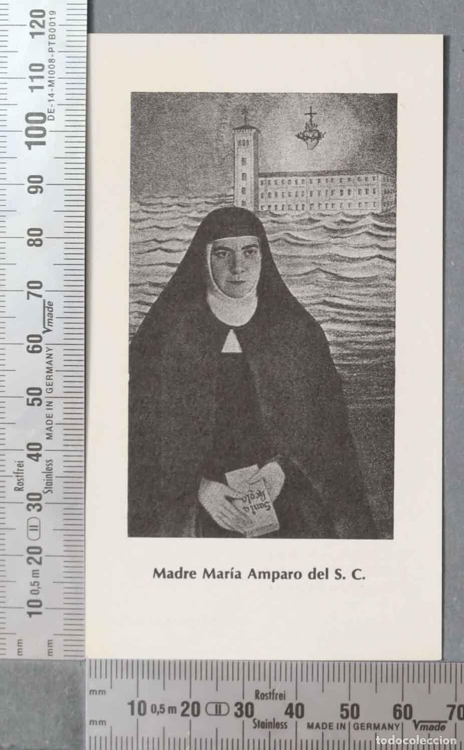 Postais: ESTAMPA. Madre Mar&iacute;a Amparo del S. C.NOVEGA SAGRADO CORAZON. LICENCIA MONASTERIO CANTALAPIEDRA