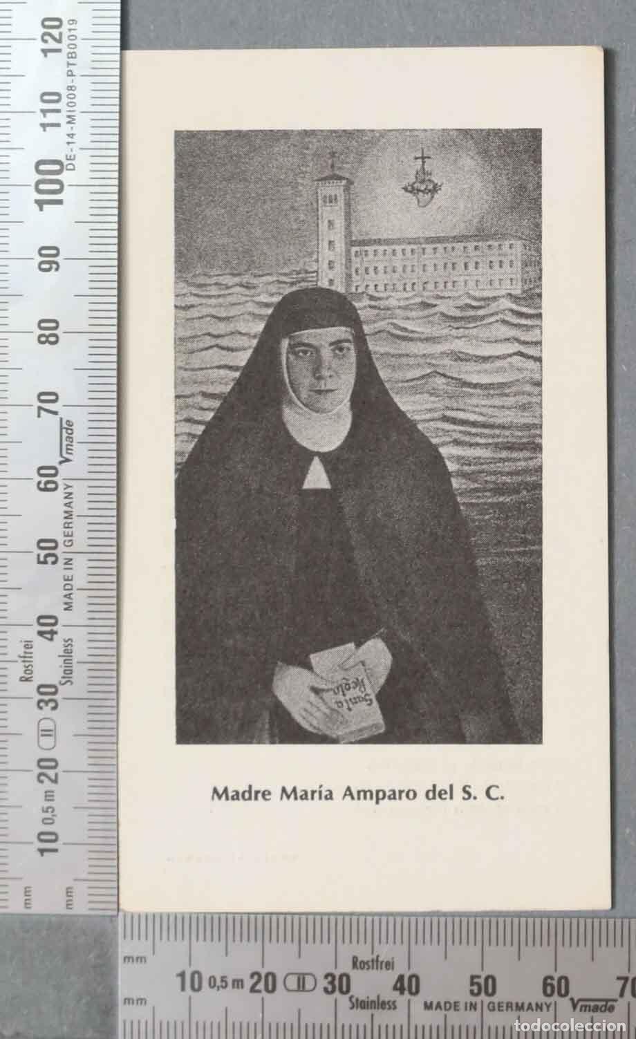 Postales: ESTAMPA. Madre Mar&iacute;a Amparo del S. C.NOVEGA SAGRADO CORAZON. LICENCIA MONASTERIO CANTALAPIEDRA