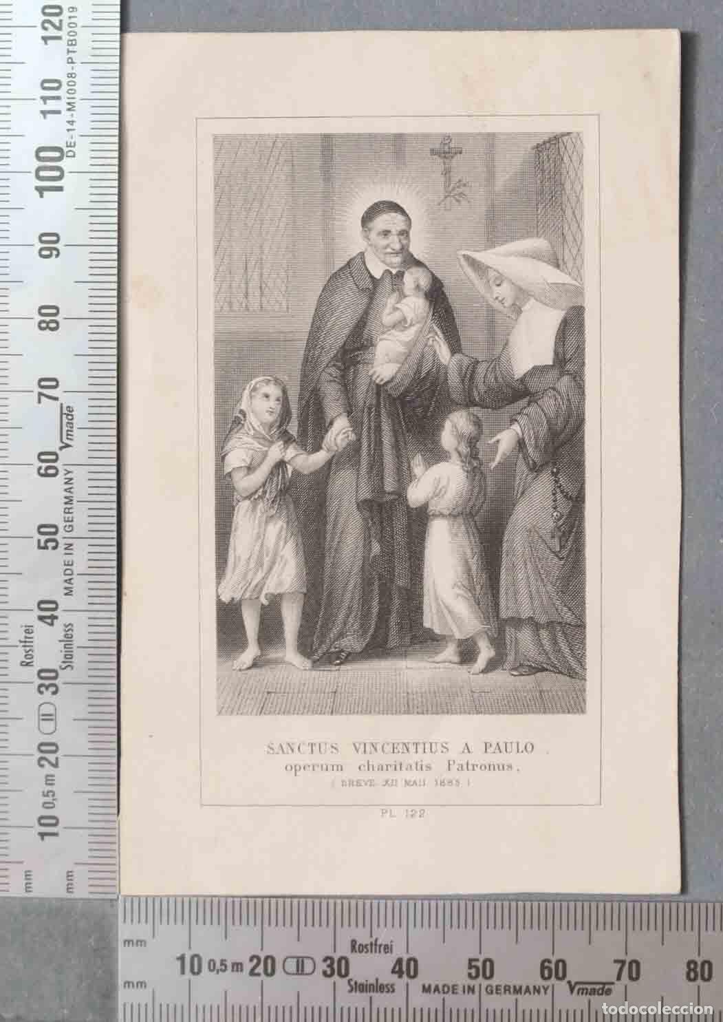 Postais: ESTAMPA. SAN VICENTE DE PAUL. ORACION. PARIS