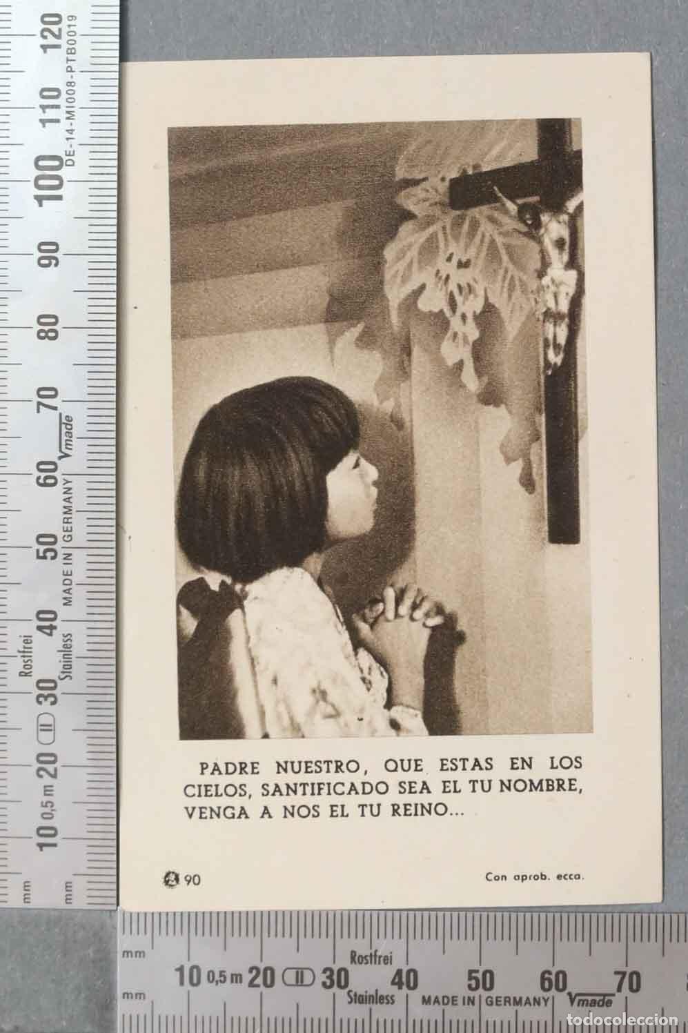 Cartes Postales: ESTAMPA. NI&Ntilde;A REZANDO ANTE CRUCIFICO PADRENUESTRO