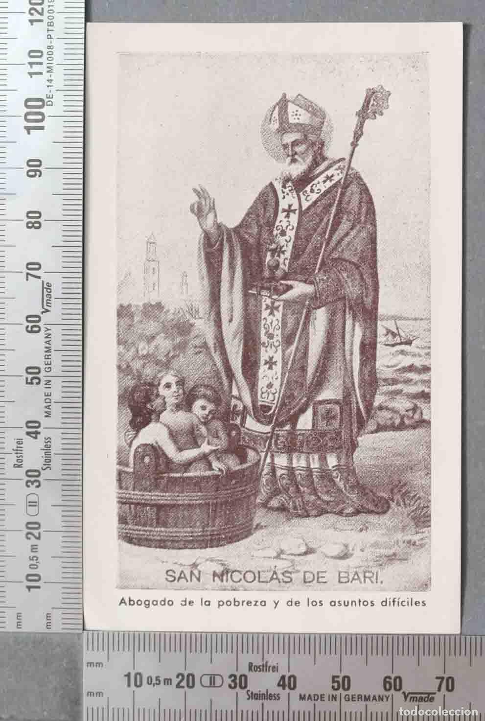 Postales: ESTAMPA. SAN NICOLAS DE BARI. ORACION