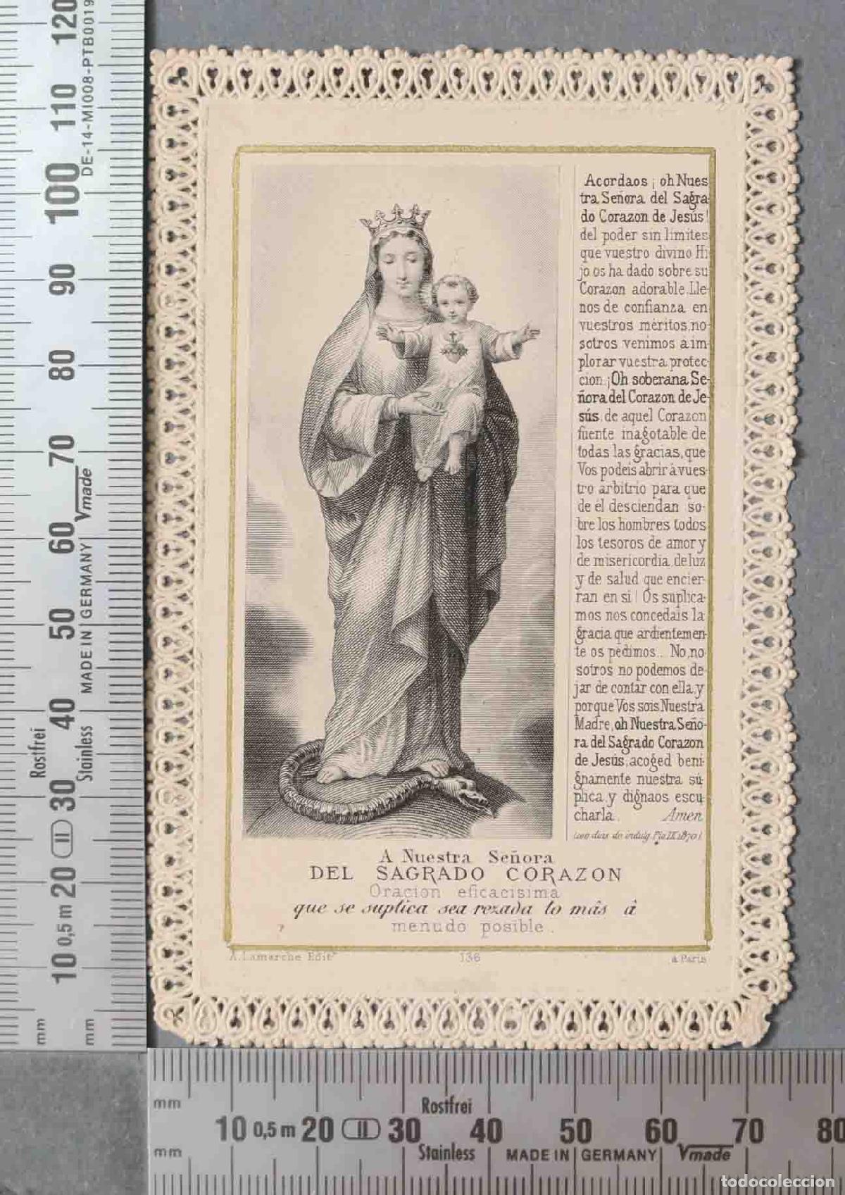 Postales: ESTAMPA DE PUNTILLA. NTRA SRA DEL SAGRADO CORAZON