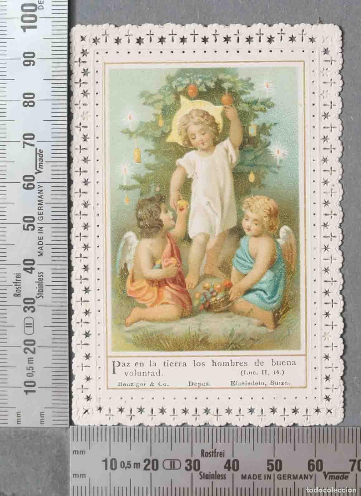 Postales: ESTAMPA DE PUNTILLA. NI&Ntilde;O JESUS Y ANGELES NI&Ntilde;OS NAVIDAD
