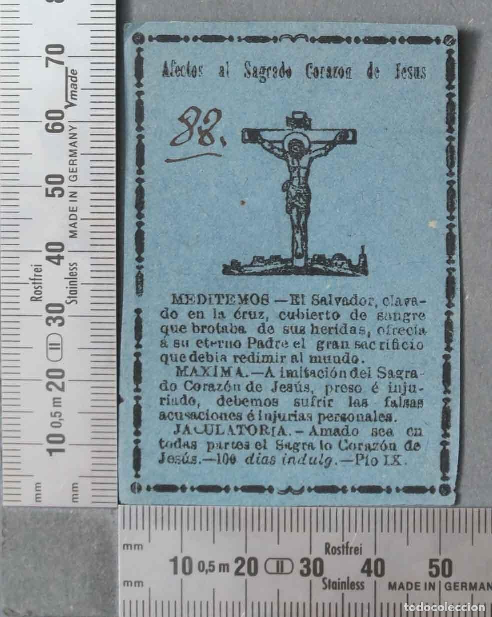 Postales: ESTAMPA. AFECTOS SDO CORAZON DE JESUS. PIO IX