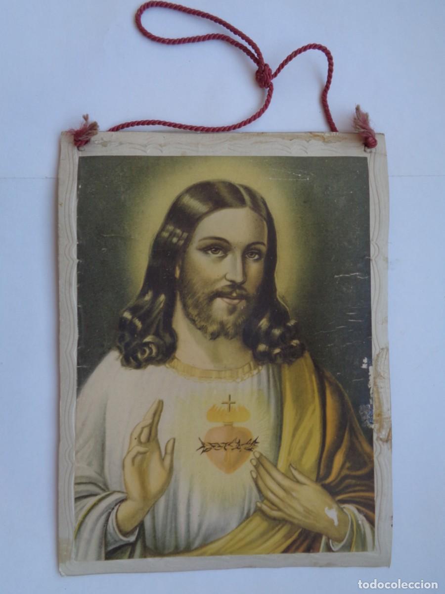 Postales: ANTIGUA ESTAMPA DEL SAGRADO CORAZON DE JESUS, PARA COLGAR