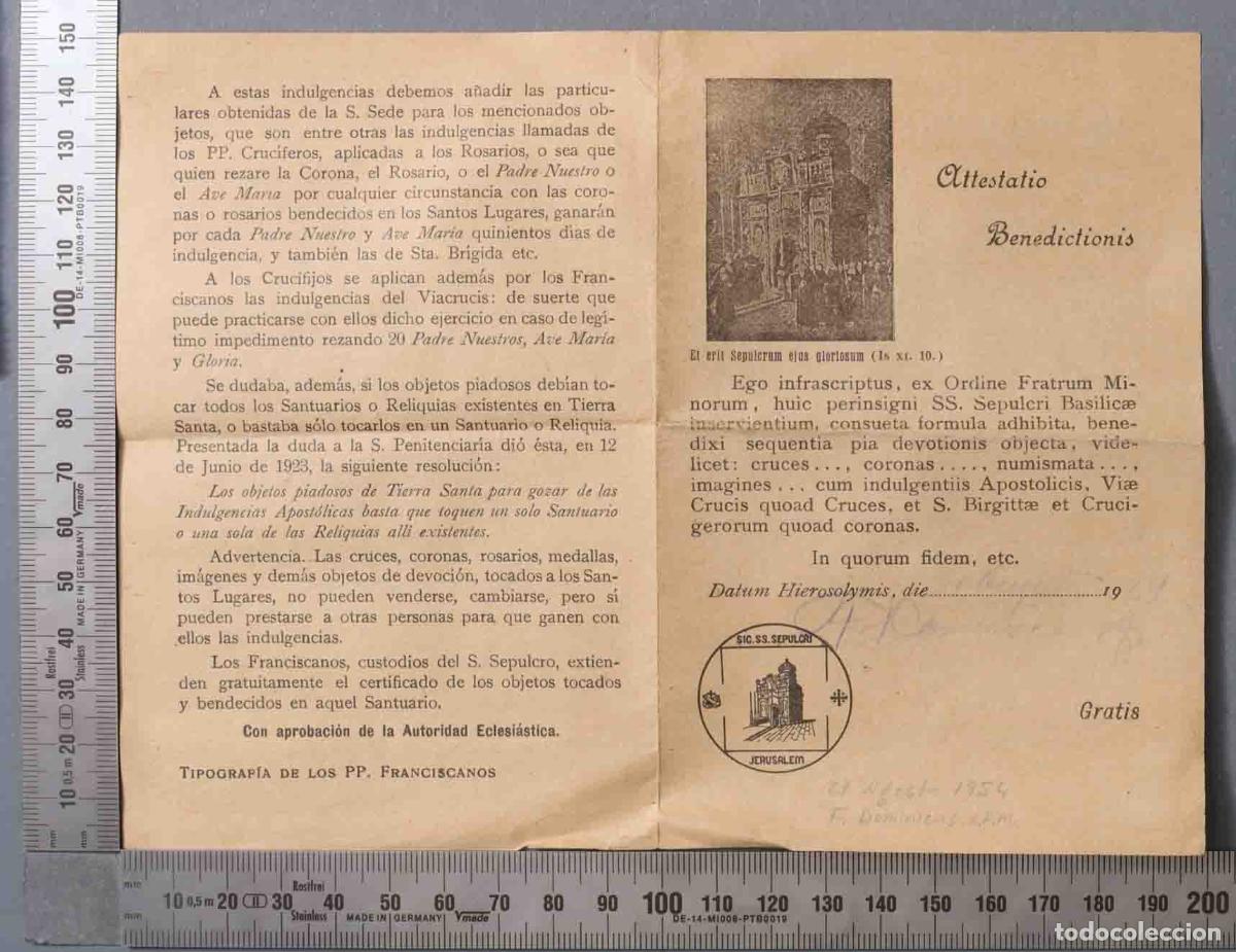 Postkarten: ESTAMPA. DIPTICO. ATTESTATIO BENEDICTIONIS. INDULGENCIAS