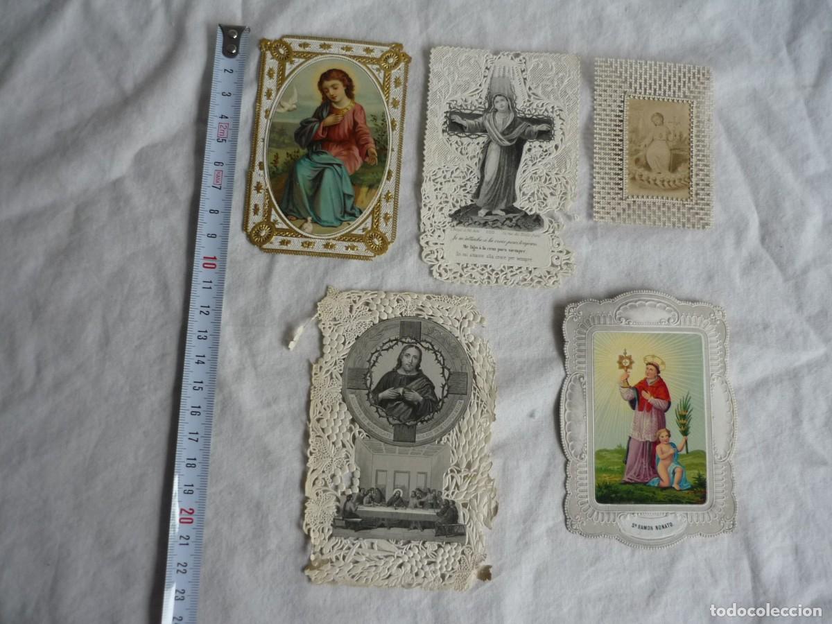 Postales: 5 estampas troqueladas antiguas - Foto 2