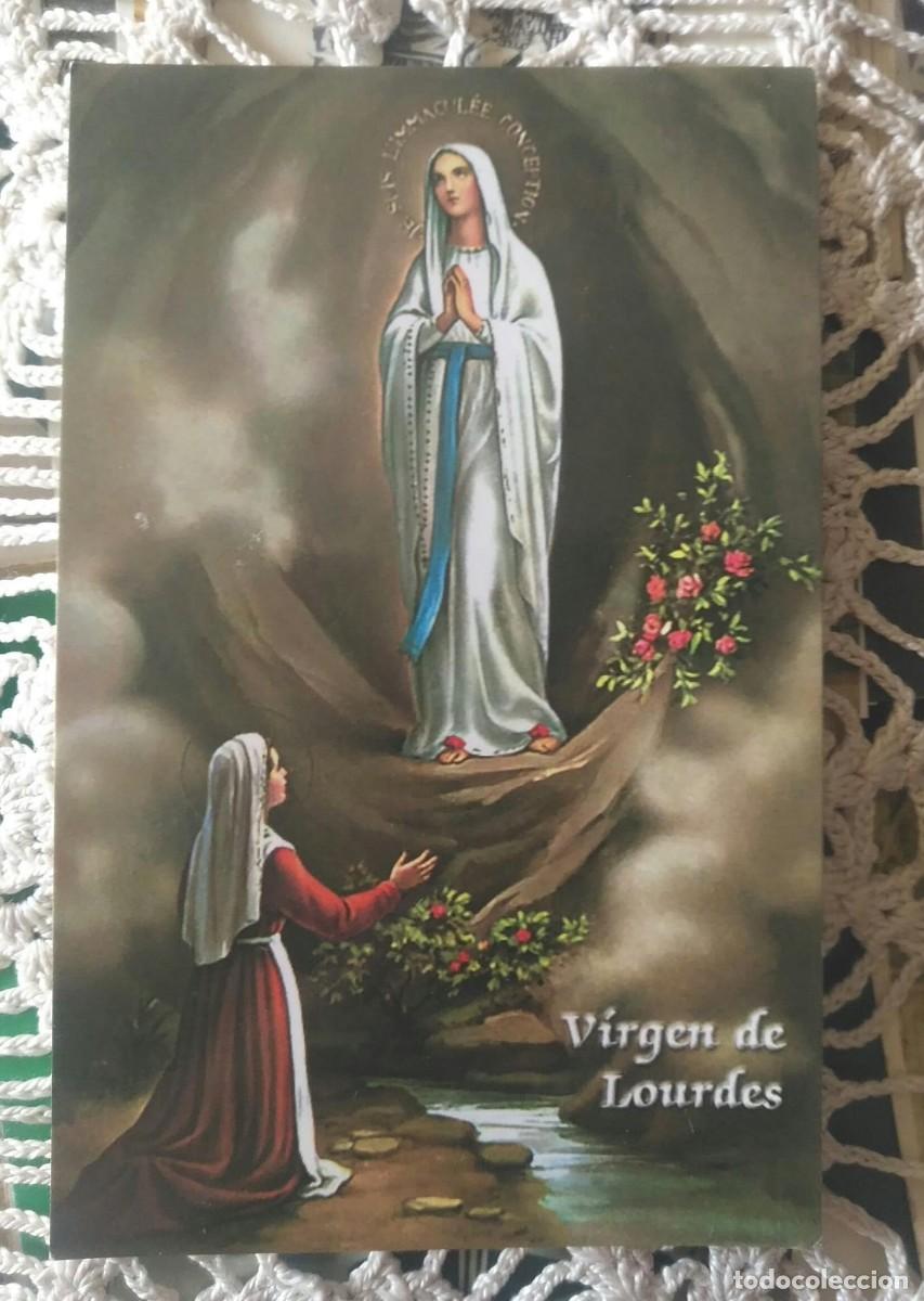 Postales: ESV 85 Estampa Virgen de Lourdes con oraci&oacute;n en el reverso -A.F.A.-S-78/1
