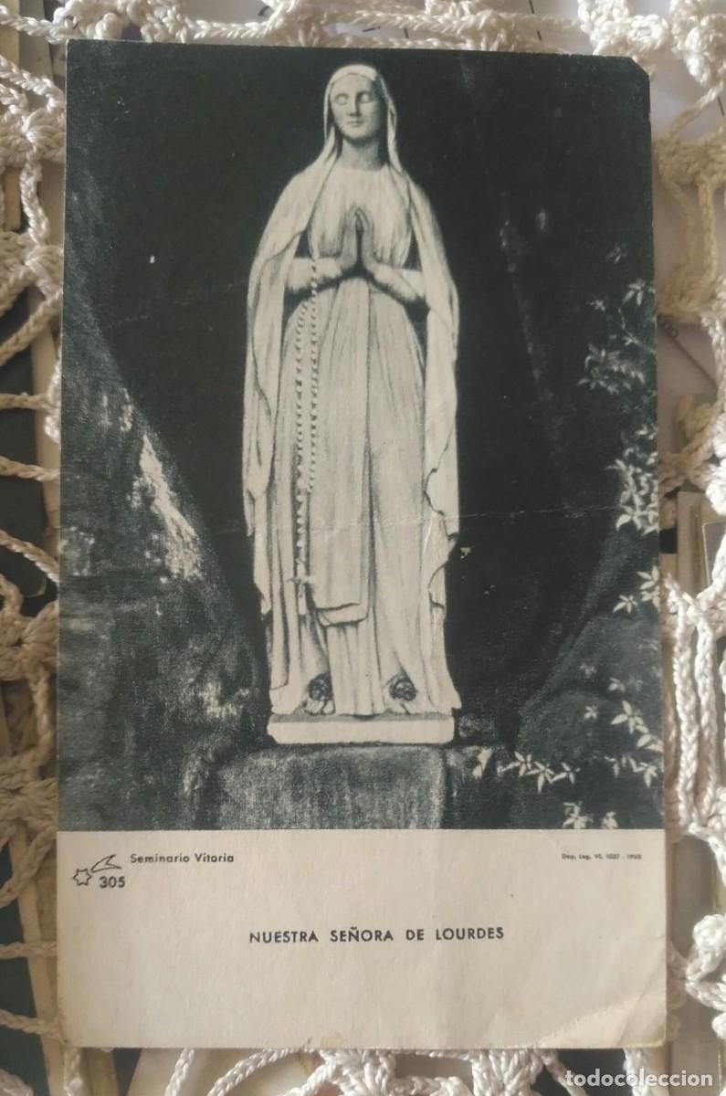 Postales: ESV 86 Antigua Estampa Virgen de Lourdes Seminario de Vitoria - 305
