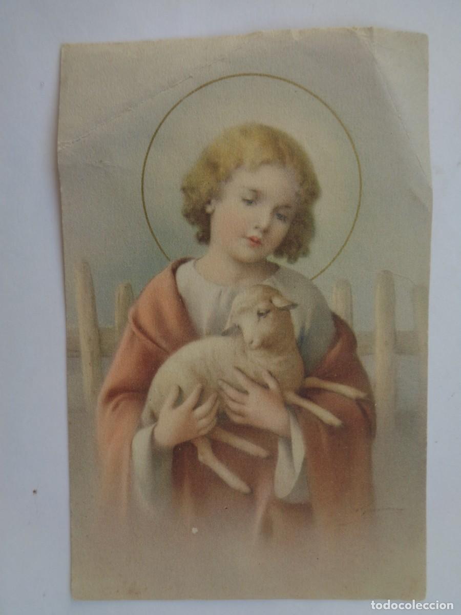 Postales: ANTIGUA ESTAMPA DEL NI&Ntilde;O JESUS , EL BUEN PASTOR