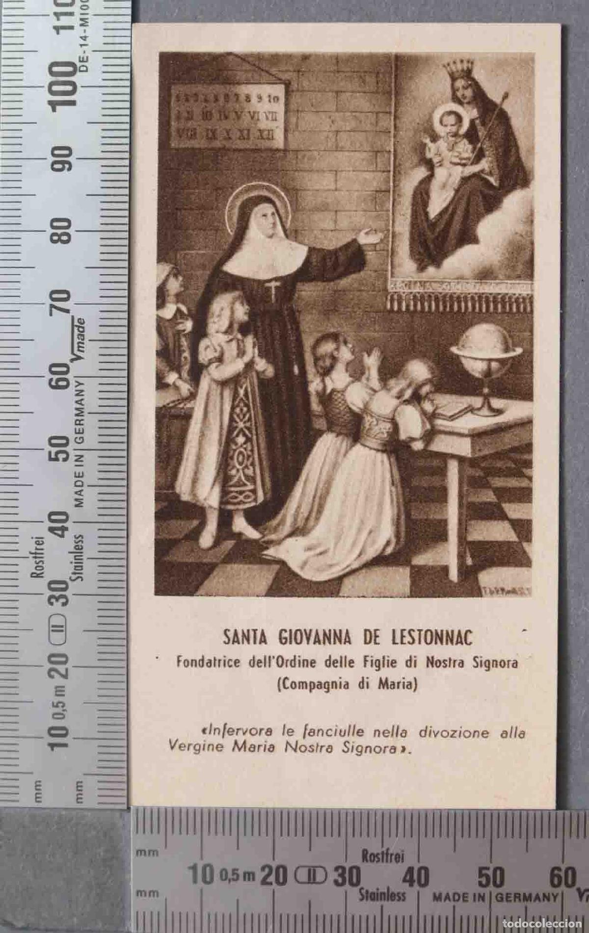 Postkarten: ESTAMPA. SANTA GIOVANNA DE LESTONNAC. PEZZINI MILANO. BREVE HAGIOGRAFIA