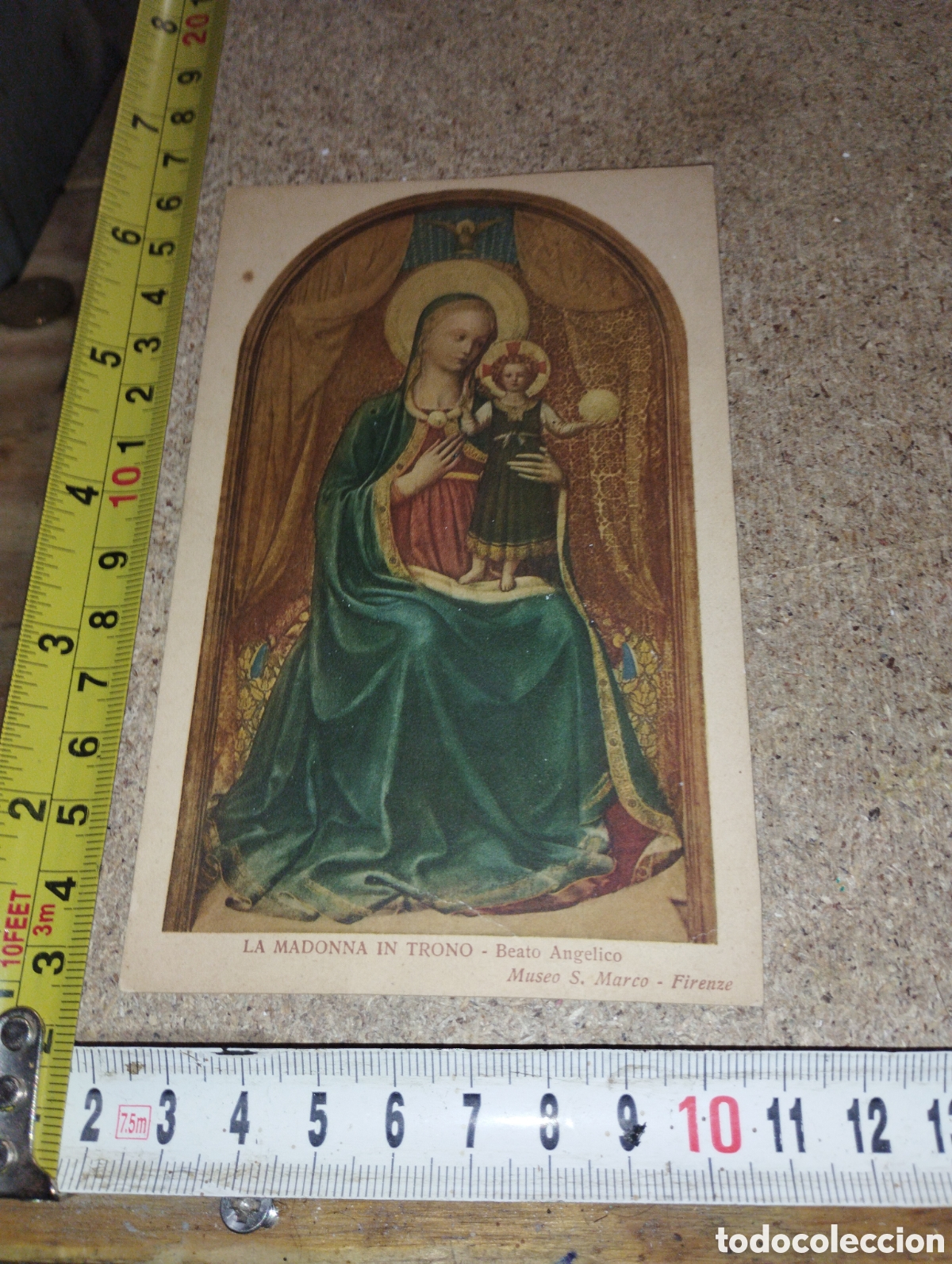 Postales: Postal de la Virgen en el trono (La Madona in Trono) doblada