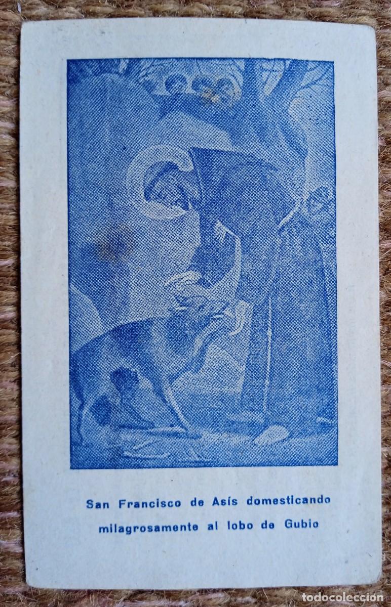 Postales: ESTAMPITA SAN FRANCISCO DE ASIS DOMESTICANDO AL LOBO DE GUBIA