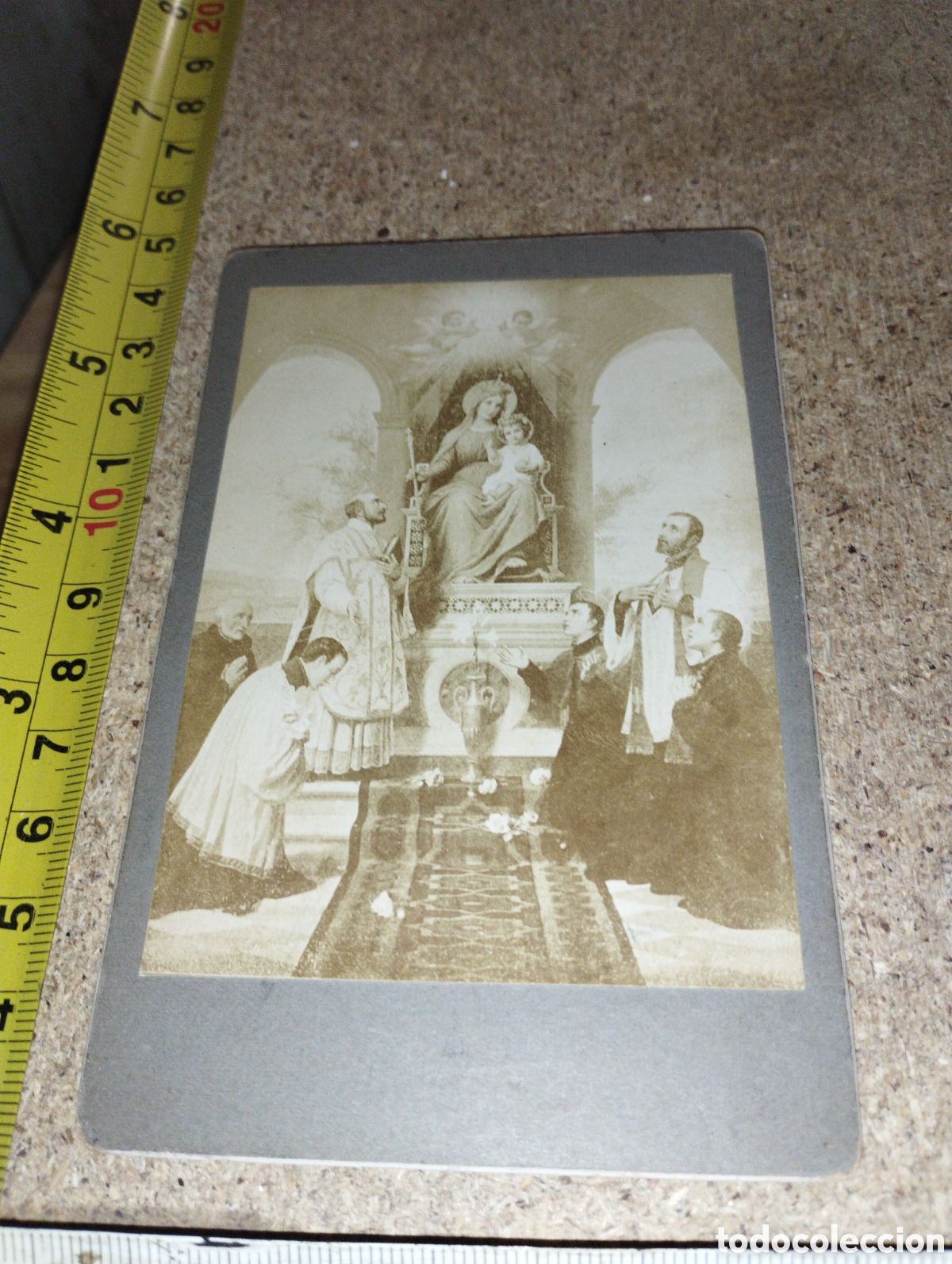 Cartoline: Estampa en cart&oacute;n duro de Nuestra Se&ntilde;ora, San Ignacio, etc.