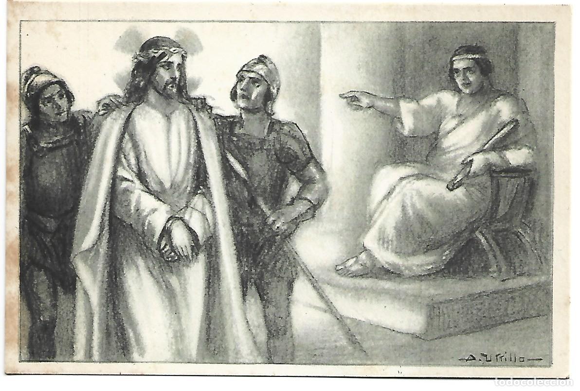Cartoline: VIA CRUCIS. 1&ordf; ESTACION.- &rdquo; JESUS ES CONDENADO A MUERTE &rdquo;