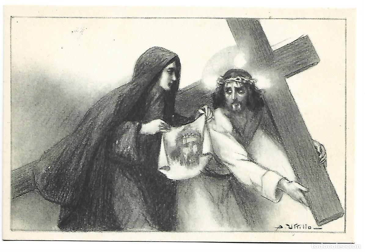 Postales: VIA CRUCIS. 6&ordf; ESTACION.- &rdquo;LA VERONICA ENJUGA EL ROSTRO A JESUS&rdquo;.- COLECCION COMPLETA 14 UNID. 15,00
