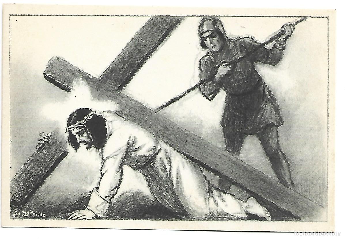 Cartoline: VIA CRUCIS. 7&ordf; ESTACION.- &rdquo; JESUS CAE EN TIERRA POR SEGUNDA VEZ &rdquo;