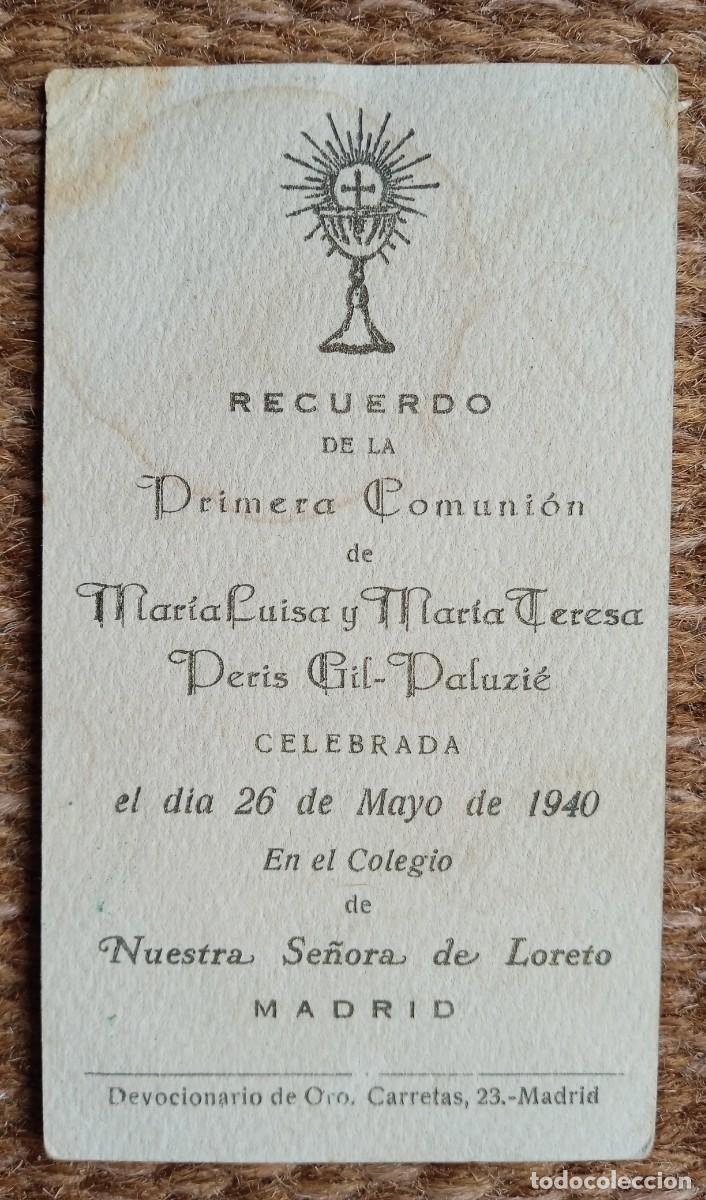 Postales: RECUERDO PRIMERA COMUNION - MADRID 1940 - Foto 2