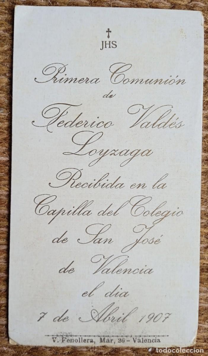 Postales: RECUERDO PRIMERA COMUNION - VALENCIA 1907 - Foto 2