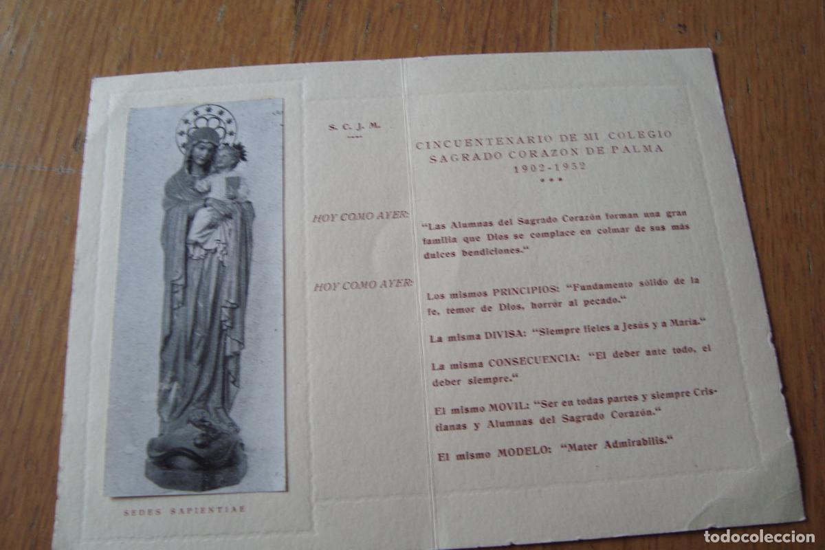Postales: RECUERDO CINCUENTENARIO COLEGIO SAGRADO CORAZON PALMA MALLORCA 1902-1952