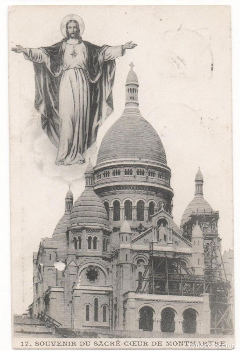 Postales: Postal principios del S.XX - Sagrado Coraz&oacute;n de Montmartre-circulada-