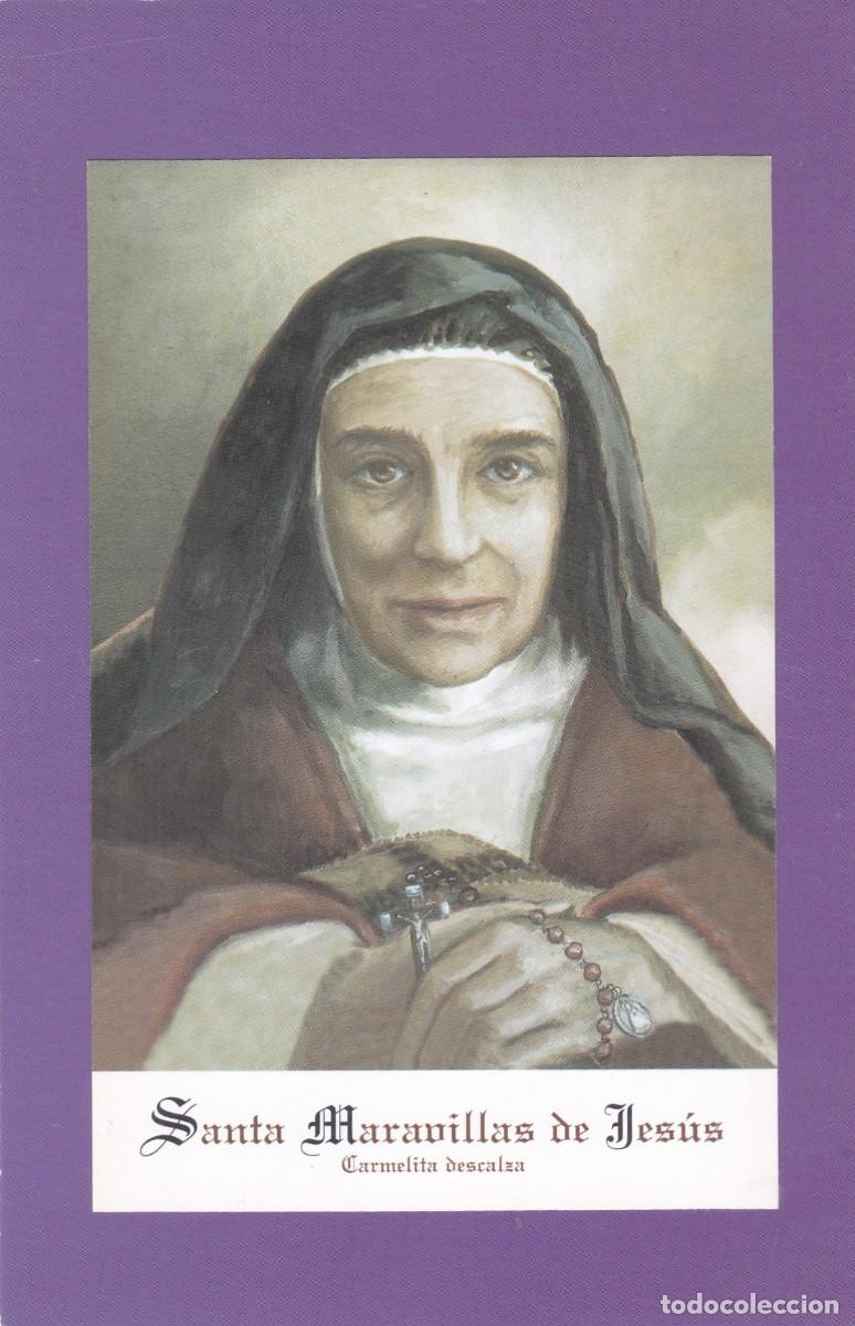 Postales: ESTAMPA SANTA MARAVILLAS DE JESUS. CARMELITA DESCALZA - ORACION (REVERSO)