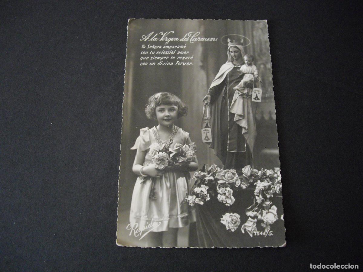 Cartes Postales: VIRGEN DEL CARMEN Y NI&Ntilde;A POSTAL ANTIGUA