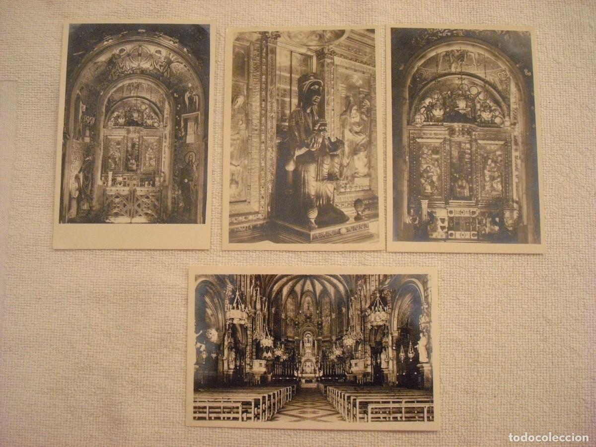 Postais: VIRGEN DE MONTSERRAT, LOTE DE 4 POSTALES DEL INTERIOR DE LA BASILICA