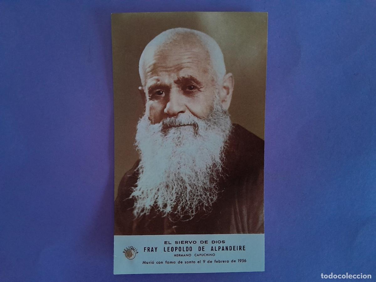 Postais: ESTAMPA RECORDATORIO TRIDUO NOVENA ORACION FRAY LEOPOLDO ALPANDEIRE 1956 CON RELIQUIA