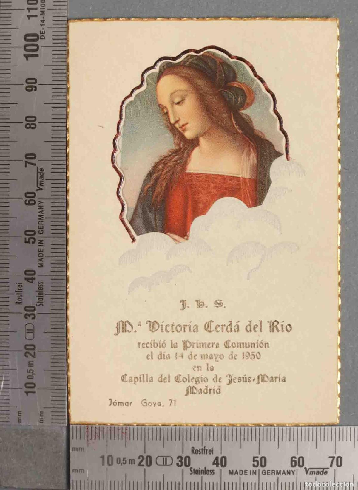 Postales: ESTAMPA. COMUNION 1950 MADRID - Foto 1