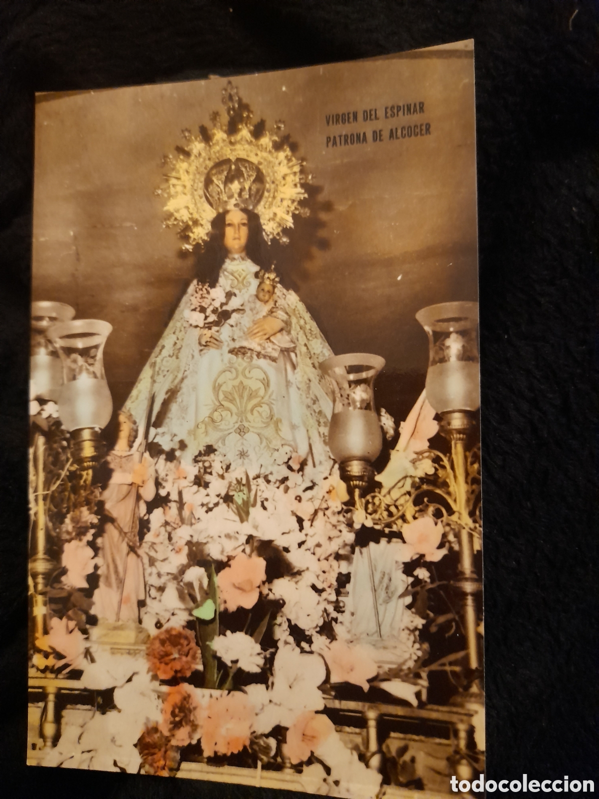 Postkarten: Antigua foto postal, Virgen del Espinar, Patrona de Alcocer (Guadalajara)