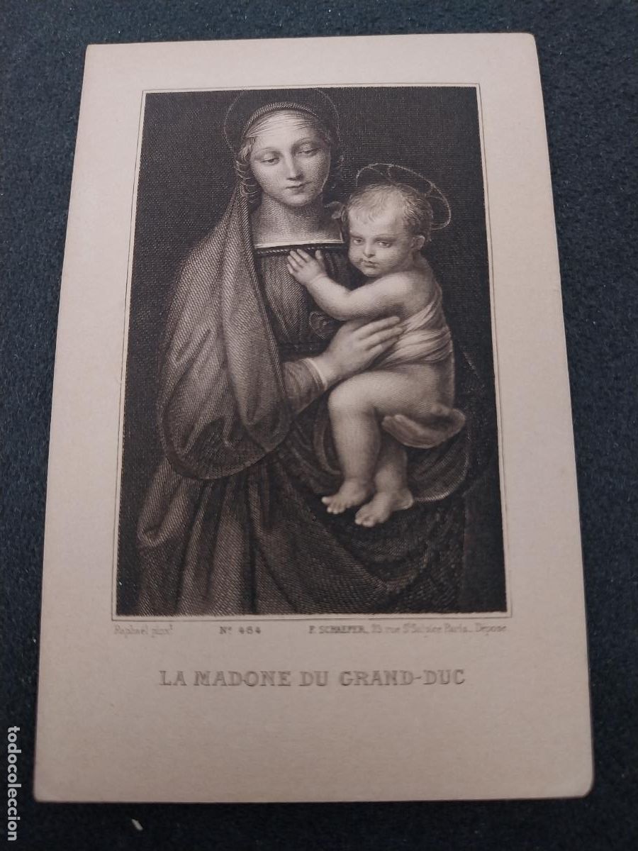 Postales: MADONE DU GRAND DUC 1919 ESTAMPA RECORDATORIO COMUNION 11,7X7,5CM FRANCIA