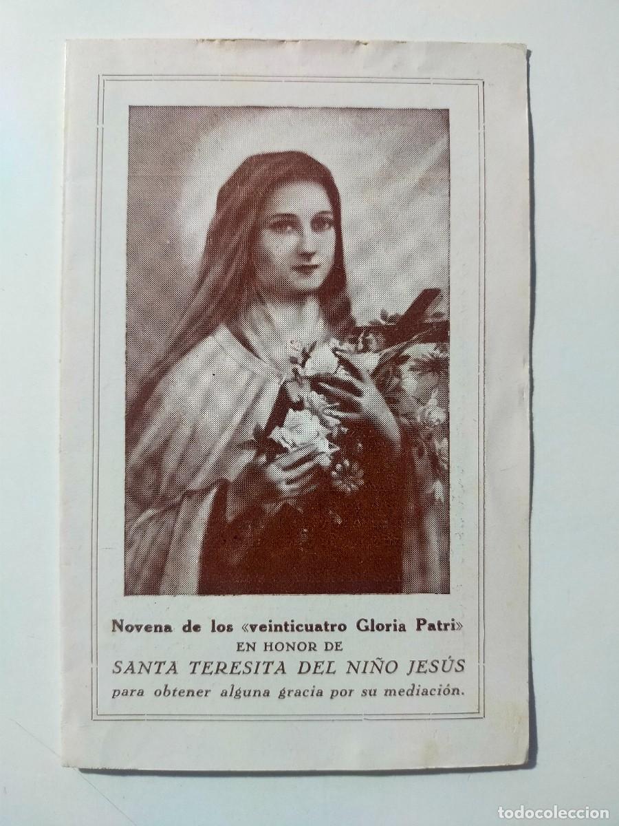 Postales: D&iacute;ptico: Novena de las 24 Gloria Patri en honor de SANTA TERESITA DEL NI&Ntilde;O JESUS.