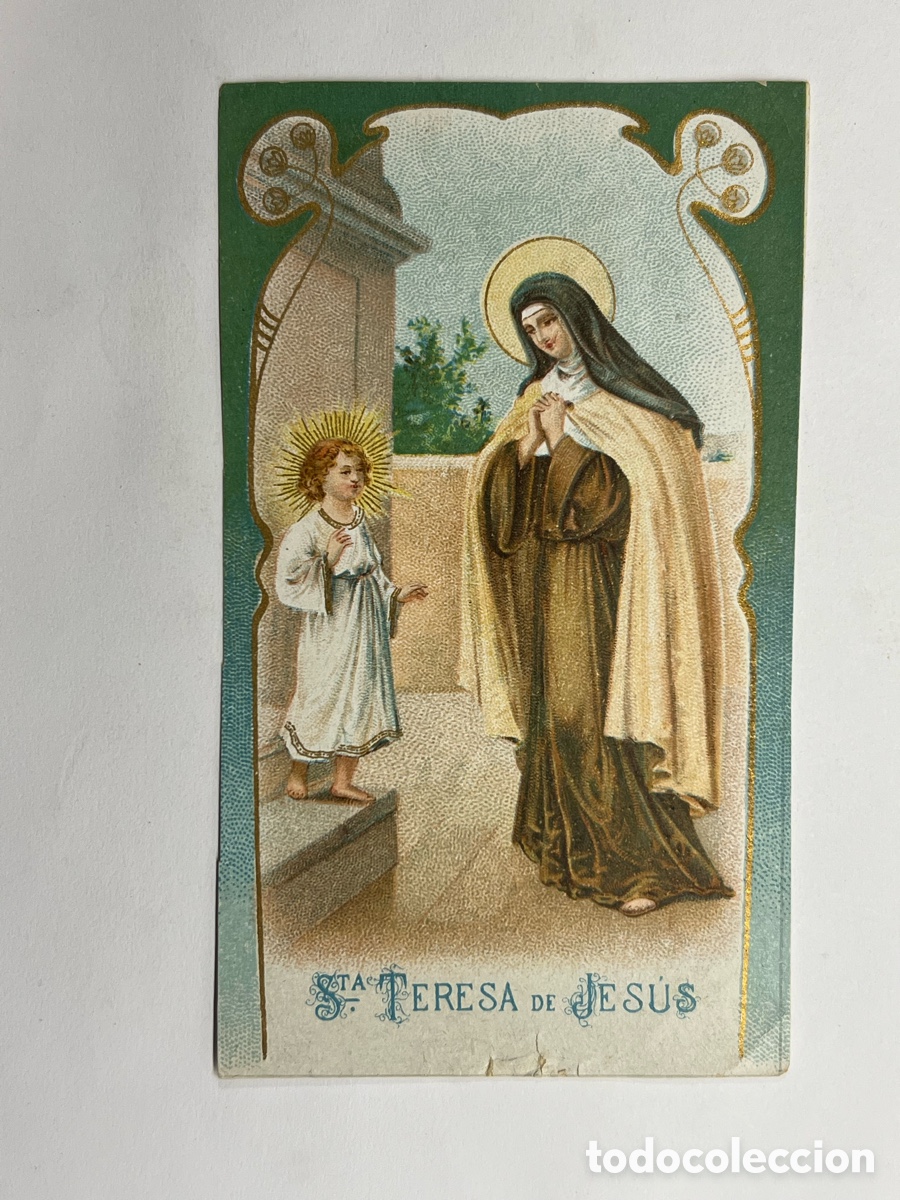 Postales: SANTA TERESA DE JES&Uacute;S.. Estampa de inspiraci&oacute;n Modernista (h.1920?)