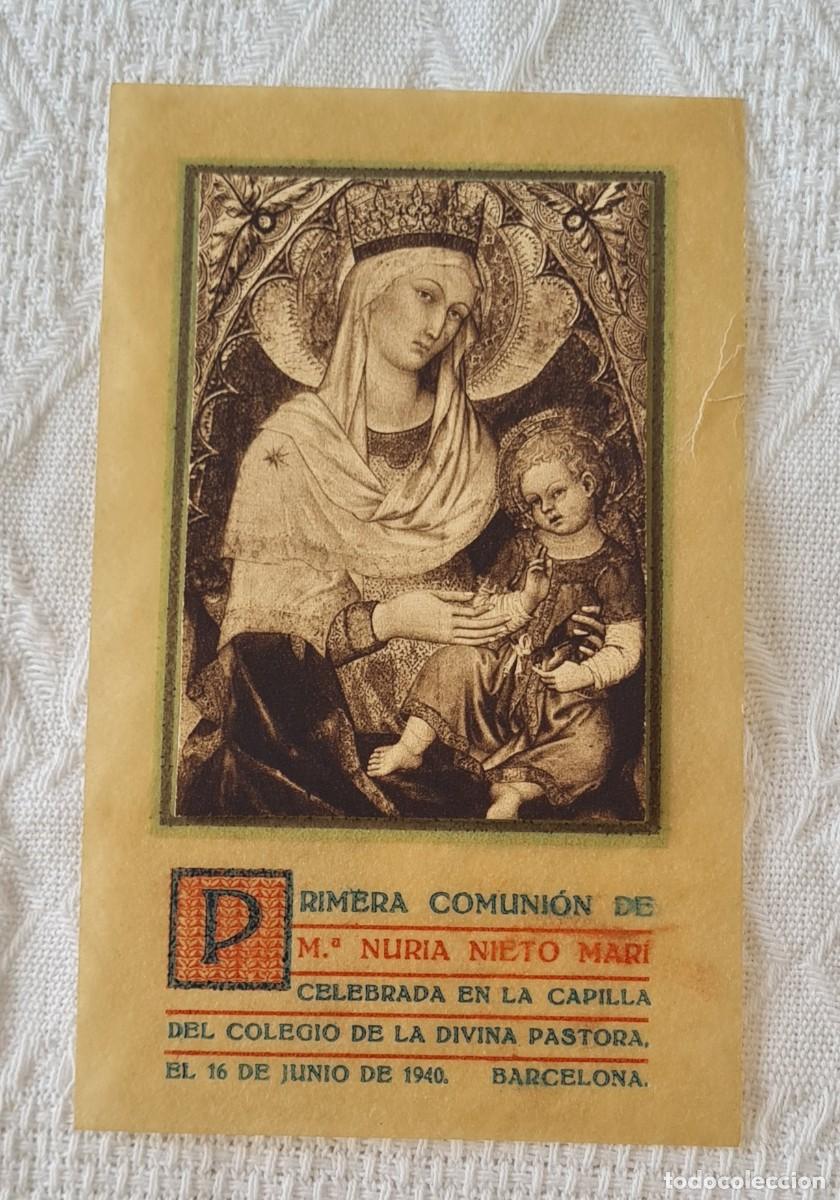 Postais: RECORDATORIO 1&ordf; COMUNION 16/06/1940 &ndash; VIRGEN CON NI&Ntilde;O