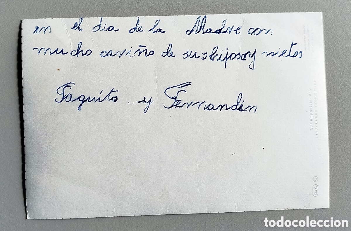 Postales: Tarjeta postal. Inmaculada Concepci&oacute;n. - Foto 2