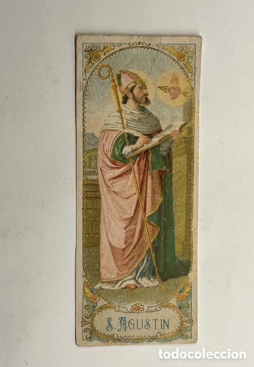 Postales: SAN AGUSTIN. Estampa Cromolitografia (h.1910?) Med&iacute;das: 5 x 12,5 cm.,