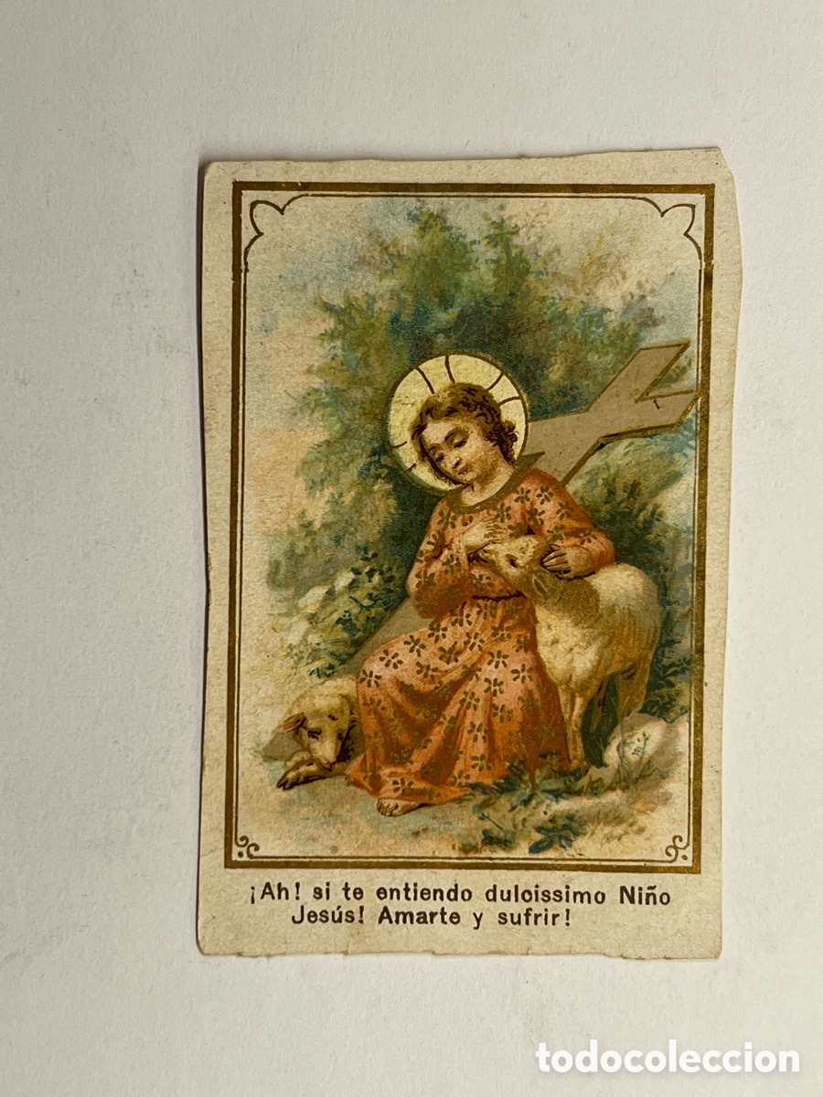 Postales: &iexcl;Ah! si te entiendo dulc&iacute;simo Ni&ntilde;o Jes&uacute;s! Amarte y sufrir! Cromolitografia (h.1910?)